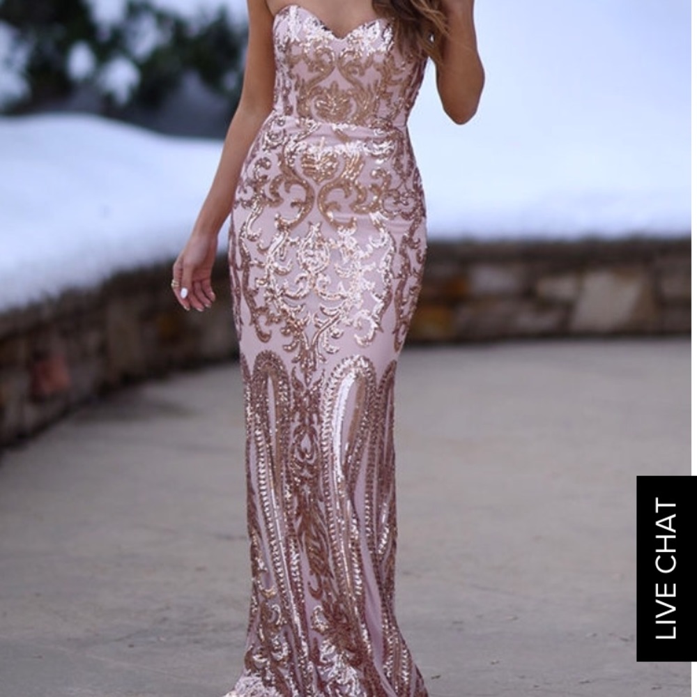 Lulus Rose Gold gown